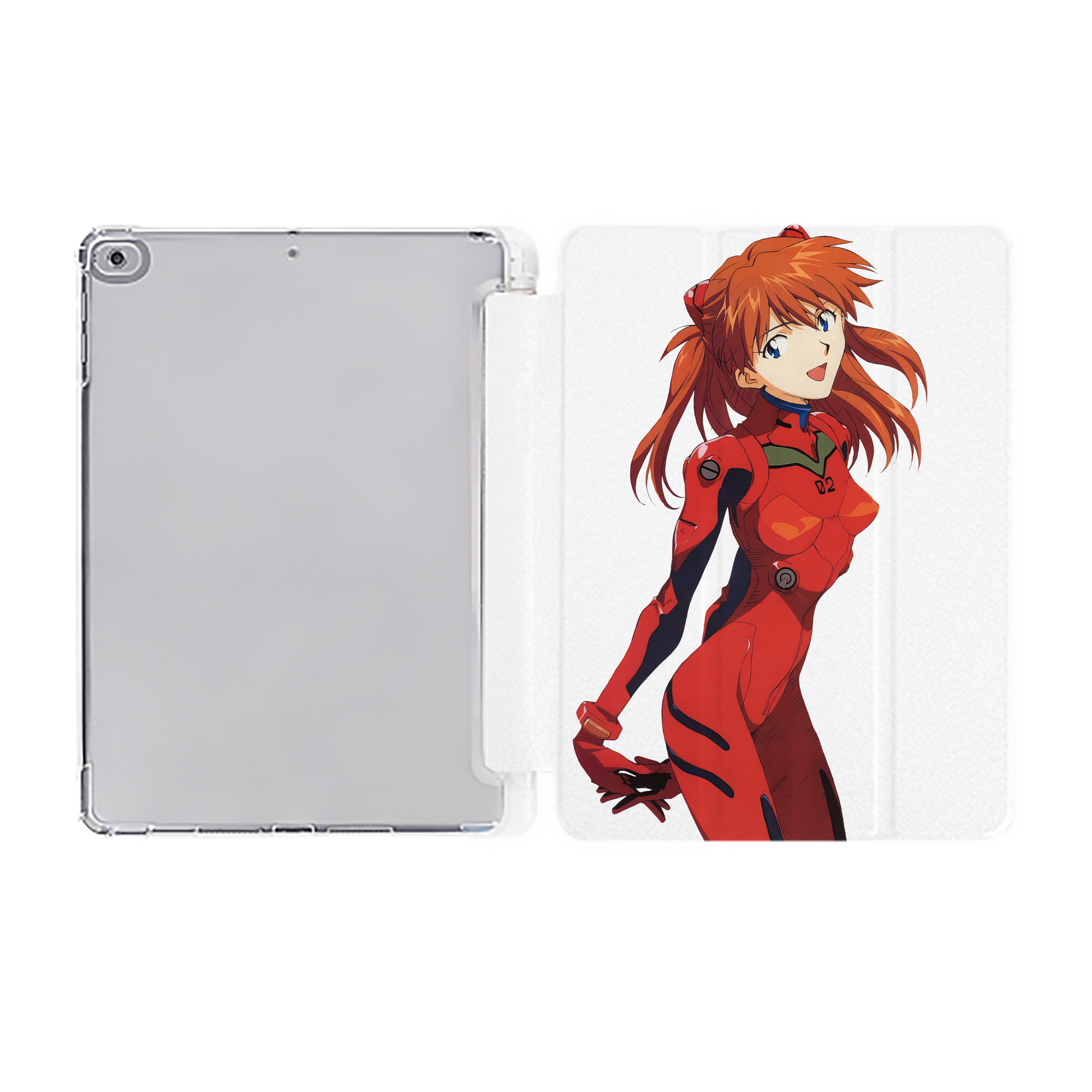 （画像用） EVA 新世紀エヴァンゲリオン IPad ケース ペン収納付き 三つ折りスタンド PUレザー×シリコン 対応機種9.5/10.5/10.9インチ